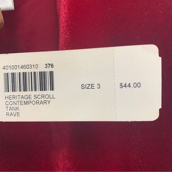 Chico’s NWTCrimson Red Scoop Neck Velvet Loose Fit Tank Top Chico’s Size 3 (XL) - Picture 6 of 8
